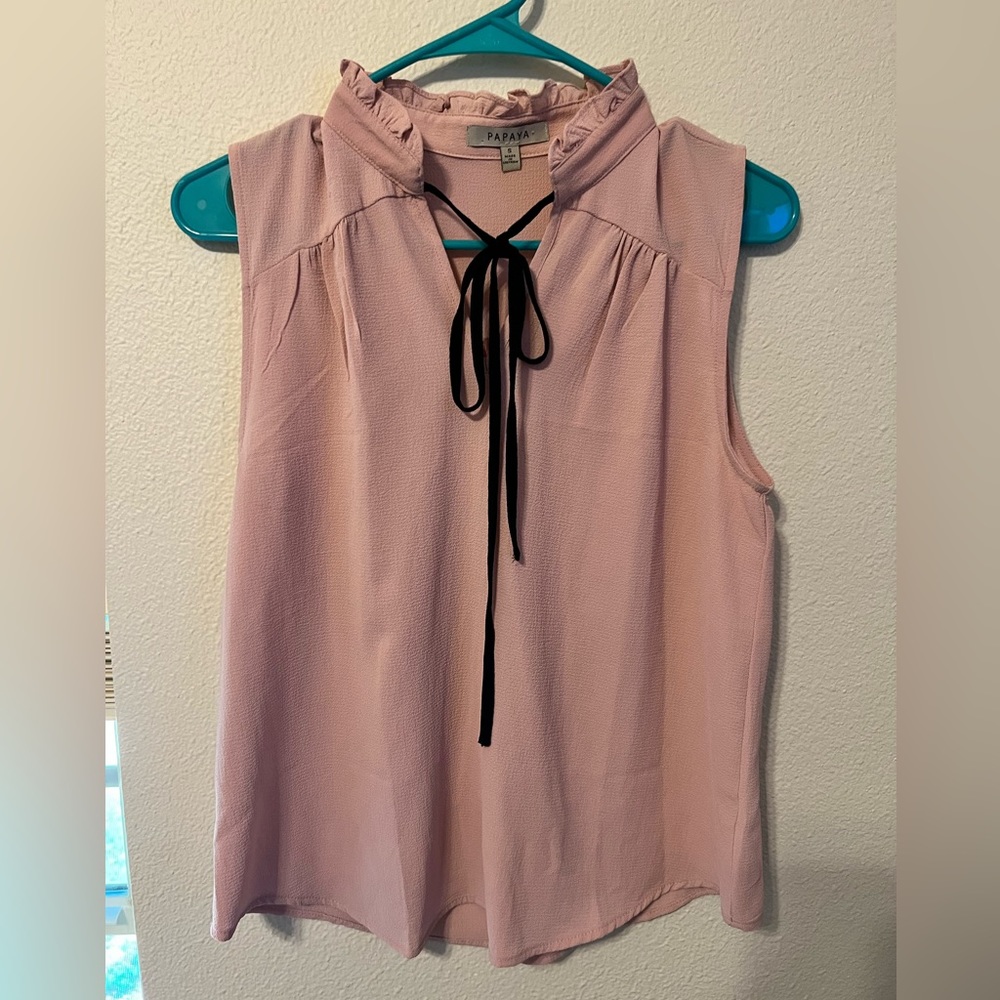 Pink short sleeve blouse